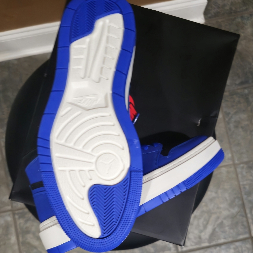 Blue and Black High-Top Sneaker Wedge By Nike Jordan - Picture 5 of 7